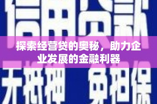 泸州探索经营贷的奥秘，助力企业发展的金融利器
