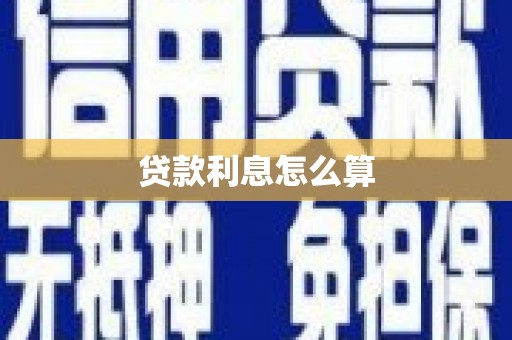 泸州贷款利息怎么算