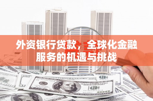 泸州外资银行贷款，全球化金融服务的机遇与挑战
