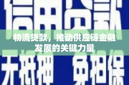 泸州物流贷款，推动供应链金融发展的关键力量