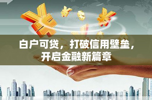 泸州白户可贷，打破信用壁垒，开启金融新篇章