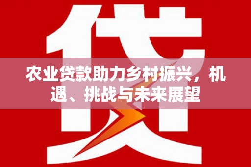 泸州农业贷款助力乡村振兴，机遇、挑战与未来展望