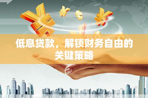 泸州低息贷款，解锁财务自由的关键策略