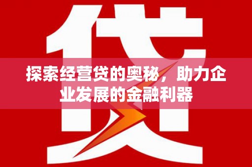 泸州探索经营贷的奥秘，助力企业发展的金融利器