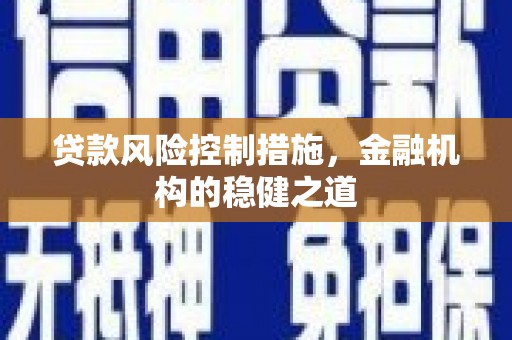 泸州贷款风险控制措施，金融机构的稳健之道
