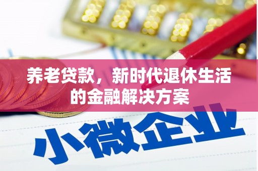 泸州养老贷款，新时代退休生活的金融解决方案