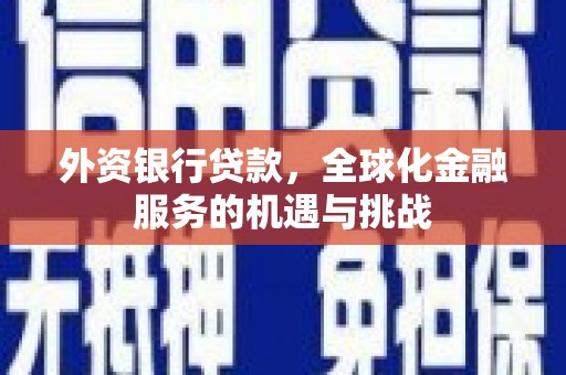 泸州外资银行贷款，全球化金融服务的机遇与挑战