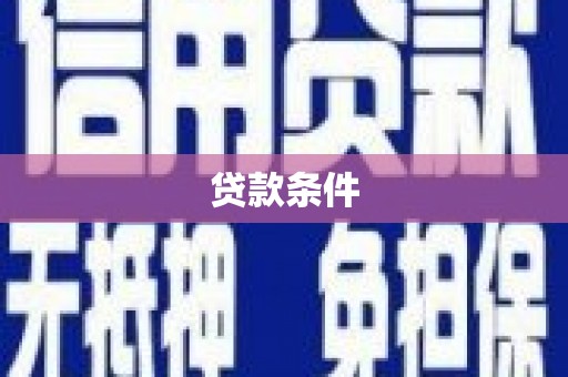 泸州贷款条件