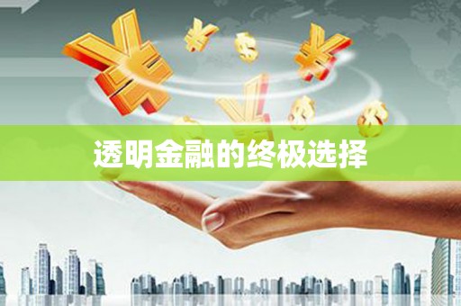泸州透明金融的终极选择
